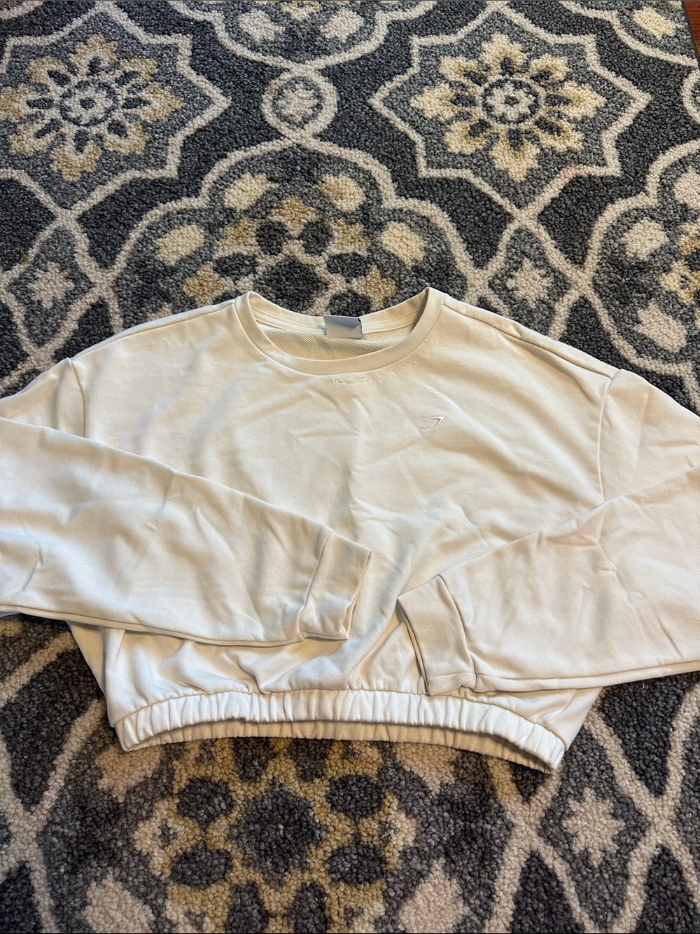 Gymshark Women's Cream Scoop Neck Cropped Crew